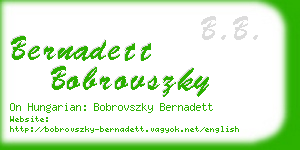 bernadett bobrovszky business card